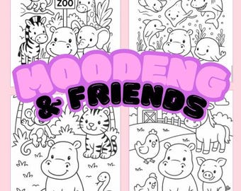Pygmy Hippo Coloring Book – Moodeng & Friends Animal Adventure (Digital Download)