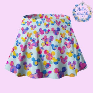 Oil Painting Rainbow Mickey, Disney Skirt with Shorts, Pickleball Skirt, Tennis Skirt, Skort, Disney Outfit, Disney Cruise Outfit