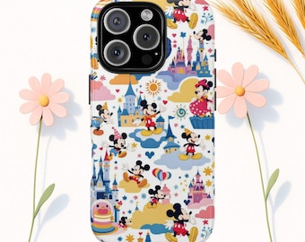 Mickey in Magical Castle, Disney Phone Case, Disney Tough Case, MagSafe Disney Phone Case for iPhone 17 Samsung S26 Google Pixel