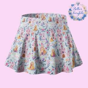 Rapunzel and Castles, Disney Skirt with Shorts, Pickleball Skirt, Tennis Skirt, Skort,  Disney Outfit