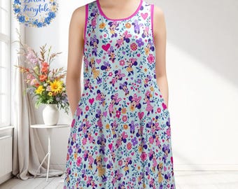 Minnie and Wild Flowers, Disney Dress, Ladies Dress, Summer Dress, Cruise Outfit, Disney Theme Park,  Disney Apparel, Disney Outfit