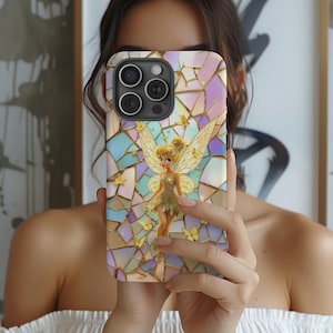 Golden Tinkerbell, UNIQUE Disney Phone Case, Disney Tough Case, Disney Phone Case for iPhone Samsung Google Pixel
