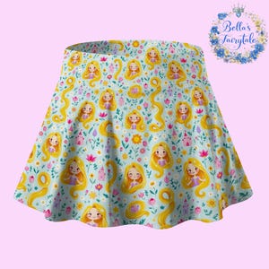 Rapunzel and Flowers, Disney Skirt with Shorts, Pickleball Skirt, Tennis Skirt, Skort,  Disney Outfit