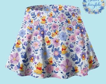 Cheerful Winnie The Pooh, Personalized Skirt, Disney Skirt with Shorts, Pickleball Skirt, Tennis Skirt, Skort,  Disney Outfit