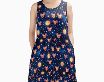 Glowing Mickey Disney Dress, Disney Dress, Ladies Dress, Summer Dress, Cruise Outfit, Disney Theme Park,  Disney Apparel, Disney Outfit