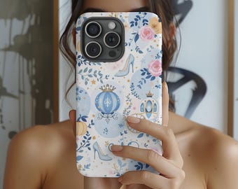 Cinderella Dream , Disney Stained Glass Effect Phone Case, Disney 3D Mosaic Tough Case, Disney Phone Case for iPhone Samsung Google Pixel