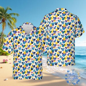 Oil Painting Mickey, Unisex Adult Kid Disney Hawaiian Shirt, Disney Cruise Vacation Hawaiian Shirt, Disney Outfit, Family Matching Shirt