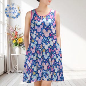 Stitch and Wild Flowers, Disney Dress, Ladies Dress, Summer Dress, Cruise Outfit, Disney Theme Park,  Disney Apparel, Disney Outfit