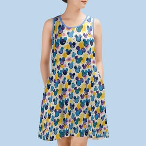 Oil Painting Mickey Dress, Disney Dress, Ladies Dress, Summer Dress, Cruise Outfit, Disney Theme Park,  Disney Apparel, Disney Outfit