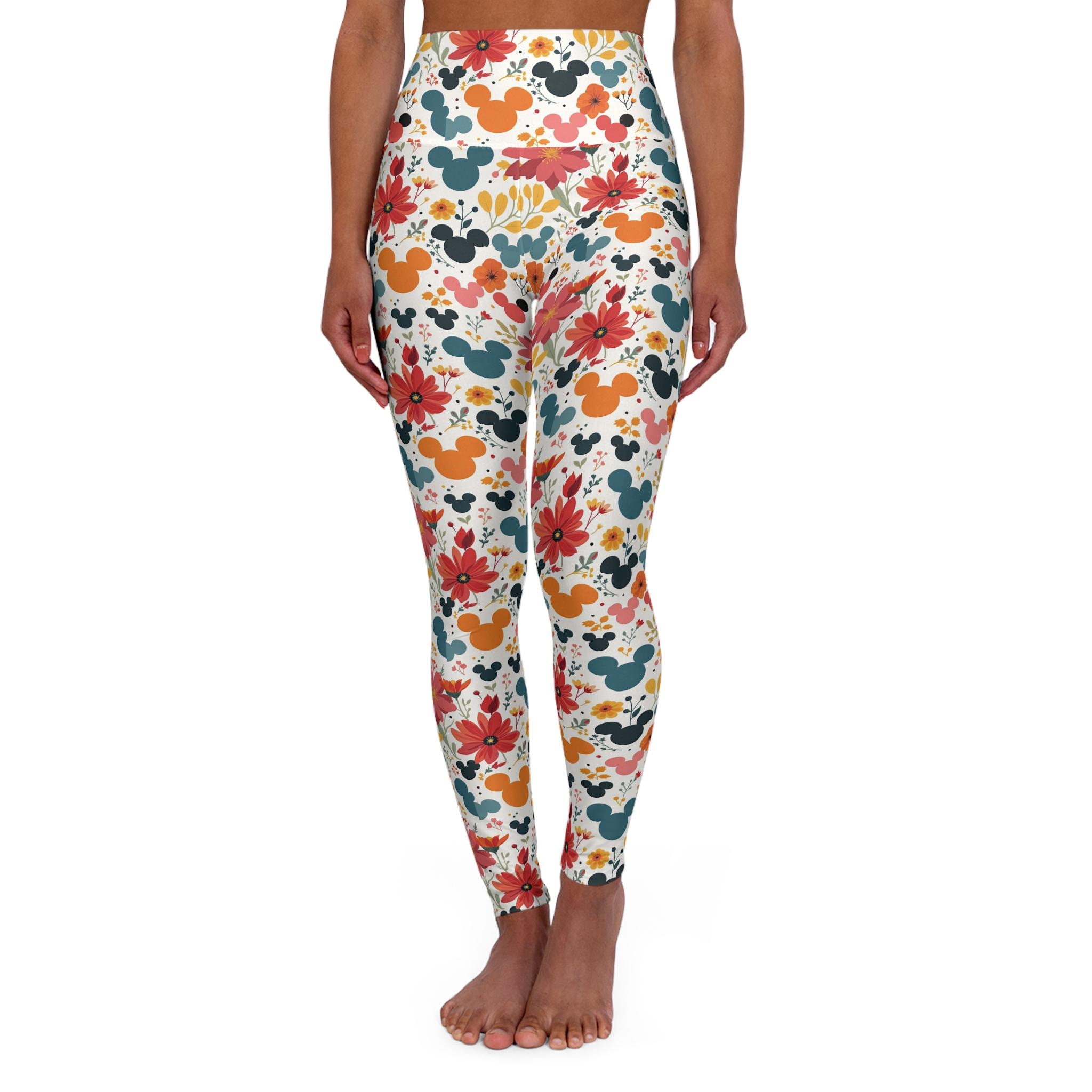 Discover Autumn Floral Mickey, Disney Women Legging, Active Wear Yoga Pants, Disney Gift, Cruise Outfit, Disney Outfit