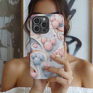 Sweet Candy Mickey, Disney Stained Glass Effect Phone Case, 3D Mosaic Tough Case, Disney Phone Case for iPhone Samsung Google Pixel