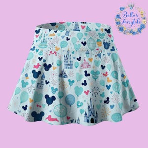 Personalized Skirt, Blue Mickey in Magic Kingdom, Disney Skirt with Shorts, Pickleball Skirt, Tennis Skirt, Skort,  Disney Outfit