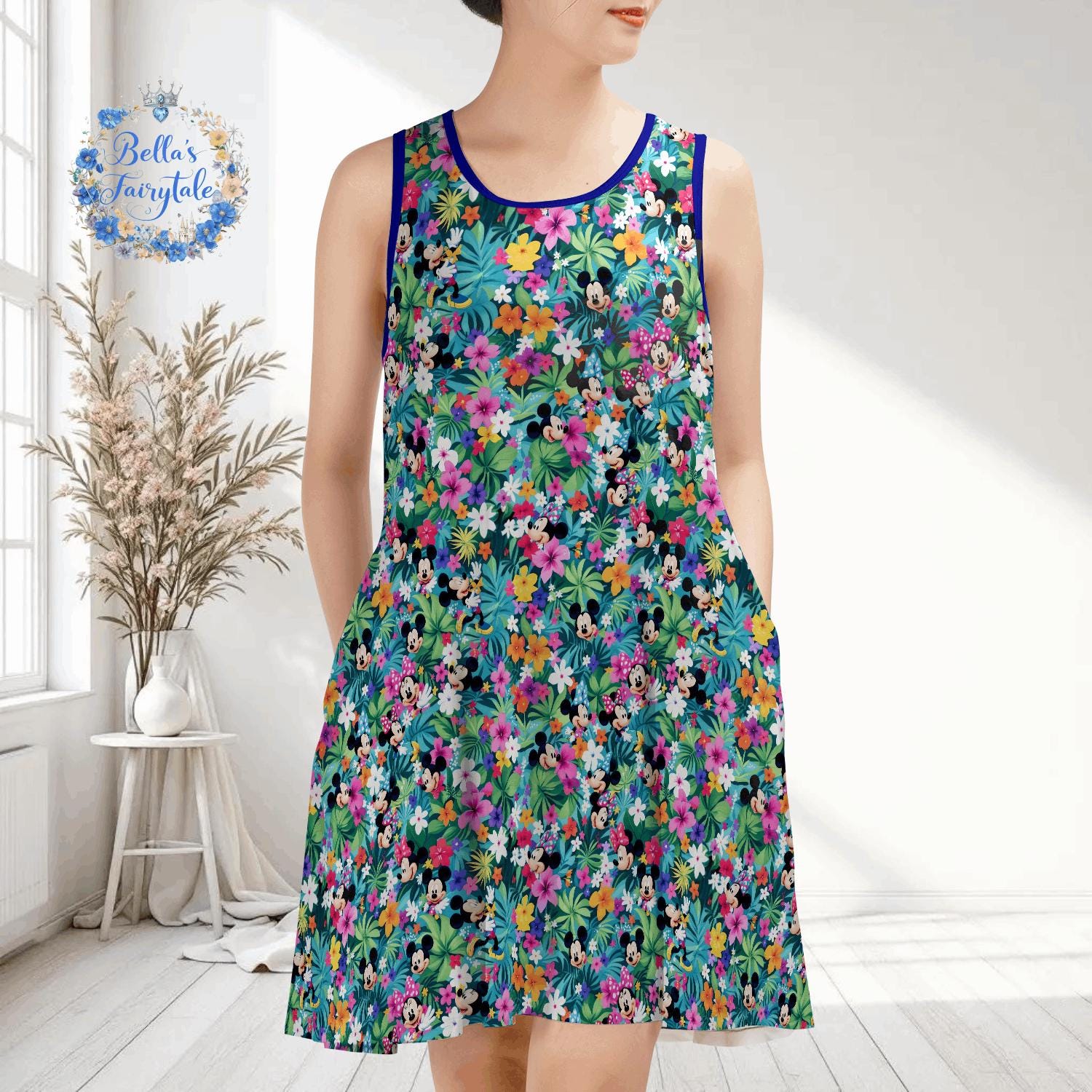 Mickey Minnie in Tropical Garden, Disney Dress, Ladies Dress, Summer Dress, Cruise Outfit, Disney Theme Park,  Disney Apparel, Disney Outfit