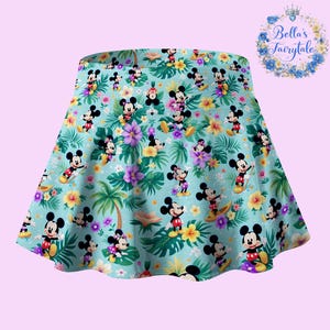 Playful Mickey and Flowers, Disney Skirt with Shorts, Pickleball Skirt, Tennis Skirt, Skort, Disney Outfit