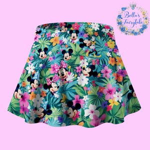 Personalized Skirt, Mickey Minnie in Tropical Garden, Disney Skirt with Shorts, Pickleball Skirt, Tennis Skirt, Skort,  Disney Outfit