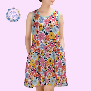 Floral Winnie the Pooh, Disney Dress, Ladies Dress, Summer Dress, Cruise Outfit, Disney Theme Park,  Disney Apparel, Disney Outfit