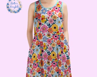 Floral Winnie the Pooh, Disney Dress, Ladies Dress, Summer Dress, Cruise Outfit, Disney Theme Park,  Disney Apparel, Disney Outfit