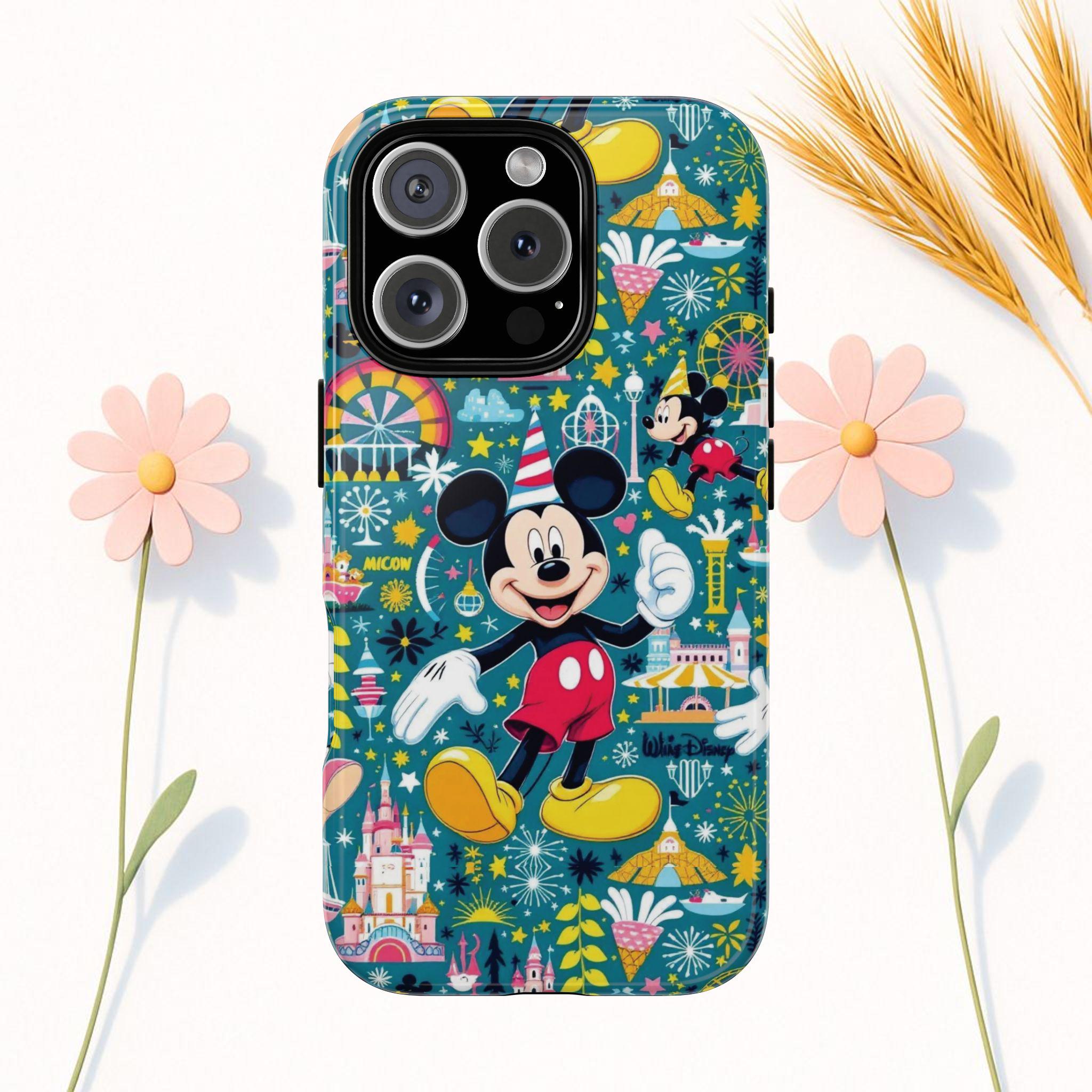 Mickey in Disneyland, UNIQUE Disney Phone Case, Disney Tough Case, Disney Phone Case for iPhone Samsung Google Pixel