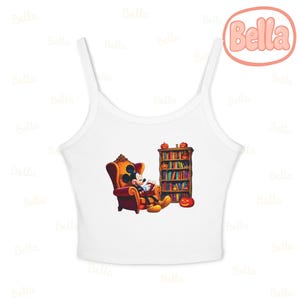 Mickey and Halloween Bookshelves Tank Top, Disney Halloween Tank Top, Disney Tank Top, Disney Crop Top, Halloween Tank Top