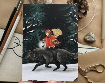 Red Riding | Greeting Card | Blank Inside