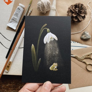 Snowdrop & Frog // Greeting Card