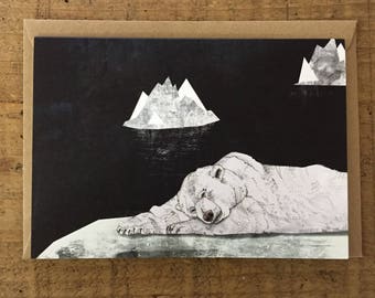 Schlafender Eisbär // Grußkarte