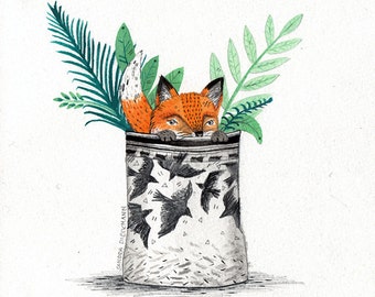 Fox Pot  // Signed A4 print