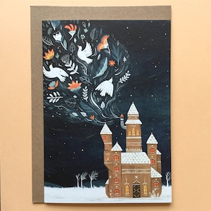Château d'hiver | de voeux/carte de Noël | Blanc à l'intérieur