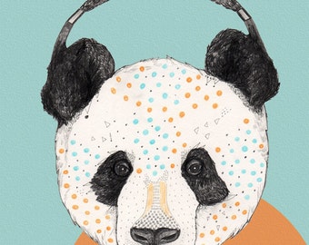 Polkadot Panda  // Signed A4 print