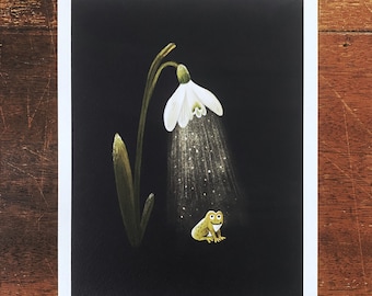 Snowdrop & Frog  // A5 Print