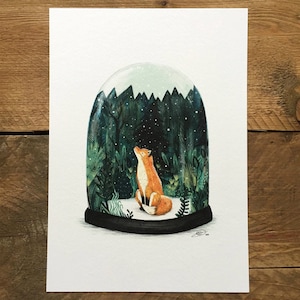 SNOW GLOBE FOX // Signed A4 print