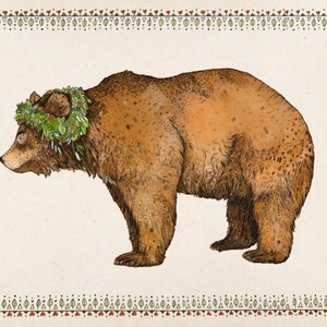 Signed Brown Bear // Signed A3 print image 1