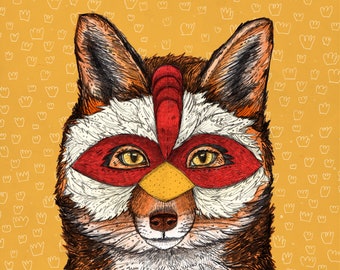 Chicken Fox //  Signed A5 Print