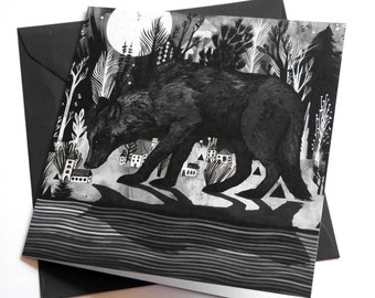 Black Shuck // Square Greeting Card