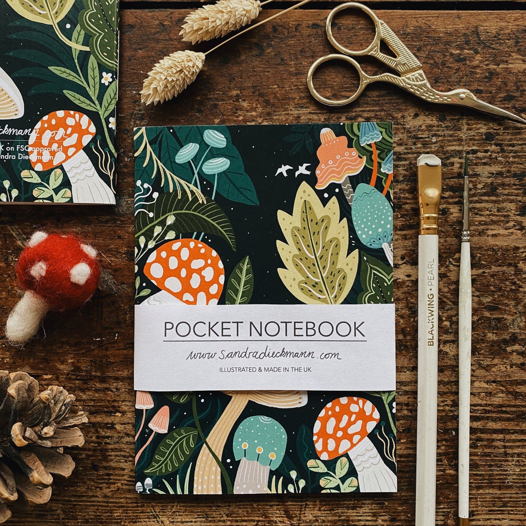 Notebook Jotter Mini Sketchbook MUSHROOM FOREST pic