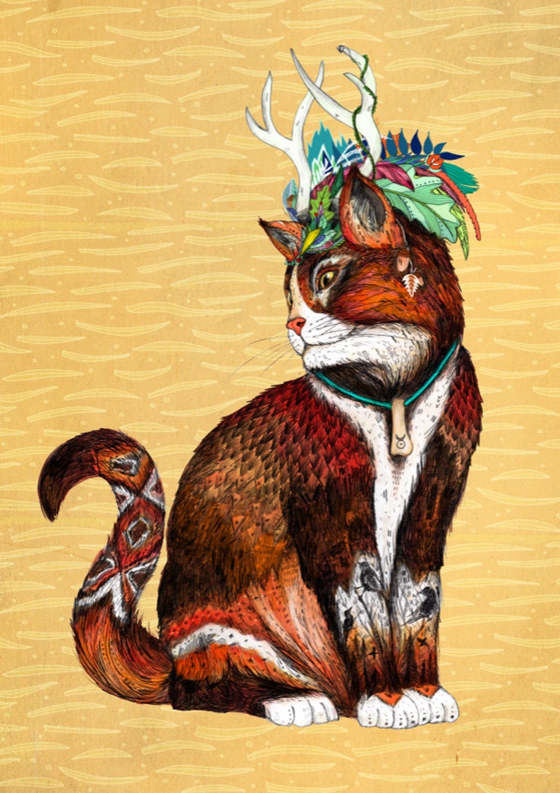 Magus Wizard Cat // Signed A4 print image 1