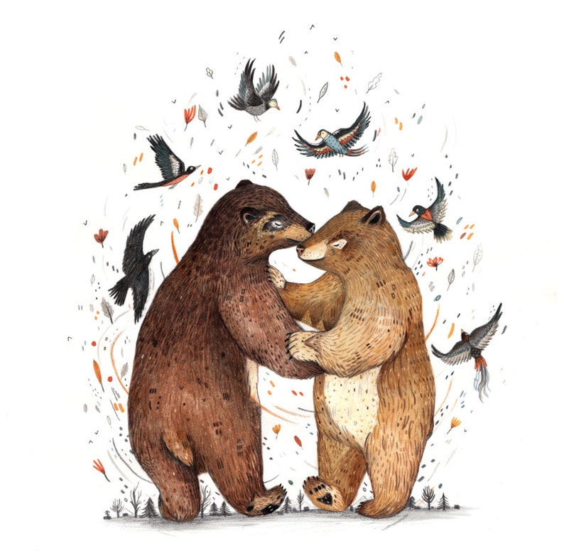 Bear Dance // A5 print 5x8 image 1