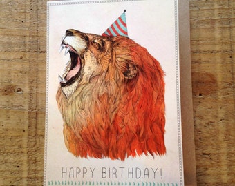 Birthday Lion // Greeting Card