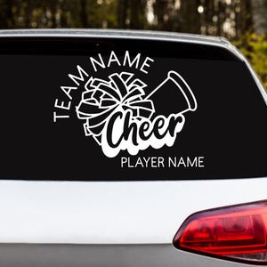 Custom Cheer Vinyl Decals – Personalized for Your Spirit with Team name, player and number!