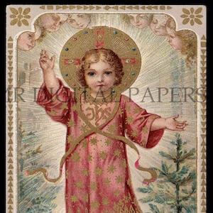 Carte de prière Saint Jésus / Saint Sainte carte / enfant Jésus / carte de prière / 3 tailles / en téléchargement numérique / Sainte carte éphémères / Christ enfant carte