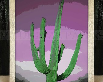 Saguaro Cactus Print / Home Art /Home Decor / Cactus Printable / Cactus Wall Art / Digital Instant Download / Cactus Gift / Cactus Art Print