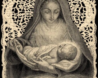 lace holy prayer cards mary angels 14 5 x 21 5 digital etsy