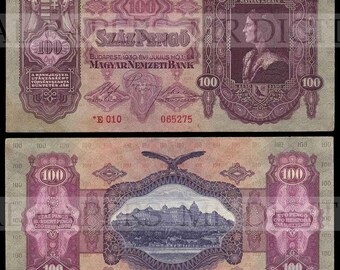 Hungary Pengo / Hungary Money / Digital Paper / Hungarian Currency / Antique Money / Antique Ephemera  / Digital Instant Download