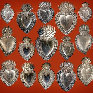 Ex voto heilig hart/heilig hart Reliquary/heilig hart Jezus/heilig hart downloaden/lot van 15/heilig hart/zilveren heilig hart
