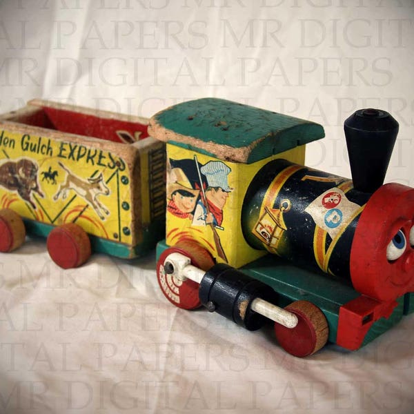Childs Room Print / Train Pull Toy / Kids Room Art / Train Wall Art / Train Photograph / Digital Instant Download / Kids Train / Nursery Art