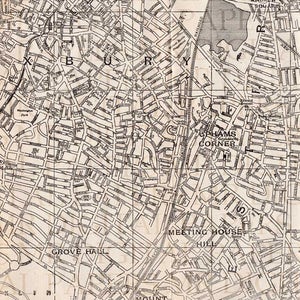 Antique Map / Antique Book Page / Boston Map / Map Print / Digital Instant Download / Antique Tourist Map / Old Map / Old Boston Map
