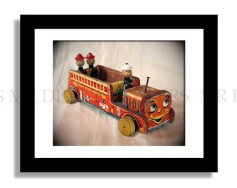 Childs Room Photo / Fire Truck Pull Toy / Kids Room Art / Truck Wall Art / Fire Truck Photograph / Kitchen Decor / Digital Instant Download