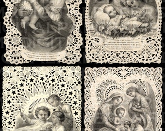 Lace Holy Prayer Cards. Mary. Angels 14.5 x 21.5. Digital Paper Download. Scrapbooking Supplies. Instant Download. Pattern. High Resolution.