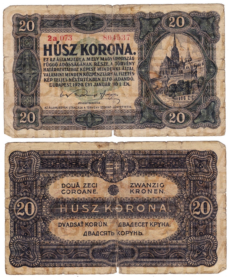 old-hungary-korona-currency-money-bill-12-x-14-5-antique-digital