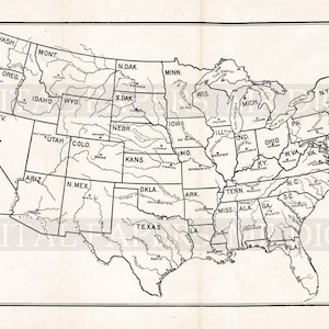Landkarte / antike US-Karte / USA River Karte / Print / Digital sofortigen Download Karte / antike Touristenkarte / alte Vereinigte Staaten Karte